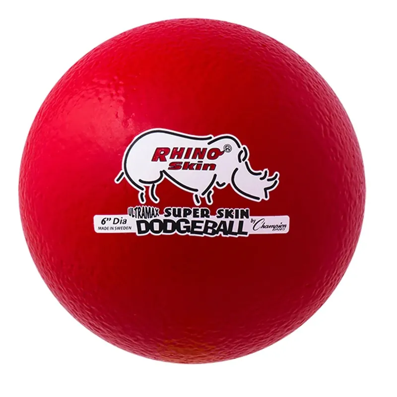 Champion Sports 6" Rhino Skin Ultra Max Dodgeball - Rood Gereduceerde Prijs