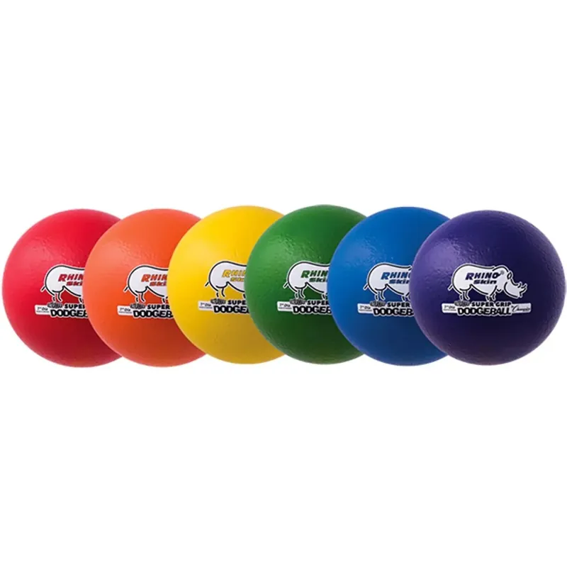 Express Levering Champion Sports 7" Rhino Skin Ultramax Ball Set - Set van zes: één van elk in de kleuren rood, oranje, geel, groen, blauw en paars