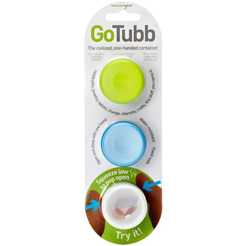 Betrouwbaar Humangear GoTubb .2 oz Container - 3 Pack - Groen/Blauw/Transparant
