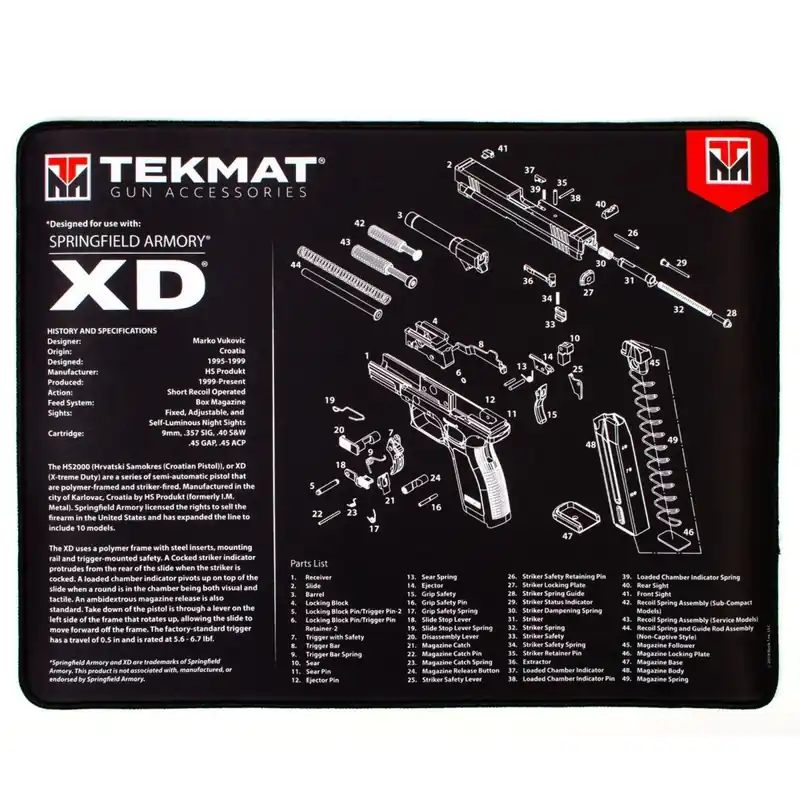 TekMat Ultra Premium Wapenreinigingsmat - 20" X 15" - Springfield Armory XD Shop Nu