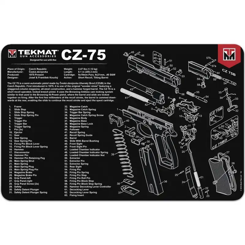 TekMat originele geweerreinigingsmat - 17" X 11" - CZ 75™ Beperkte Voorraad