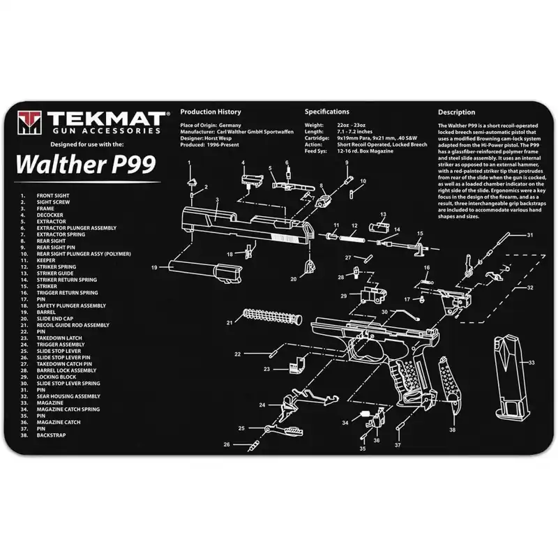 TekMat originele geweerreinigingsmat - 17" X 11" - Walther P99™ Hete Deal