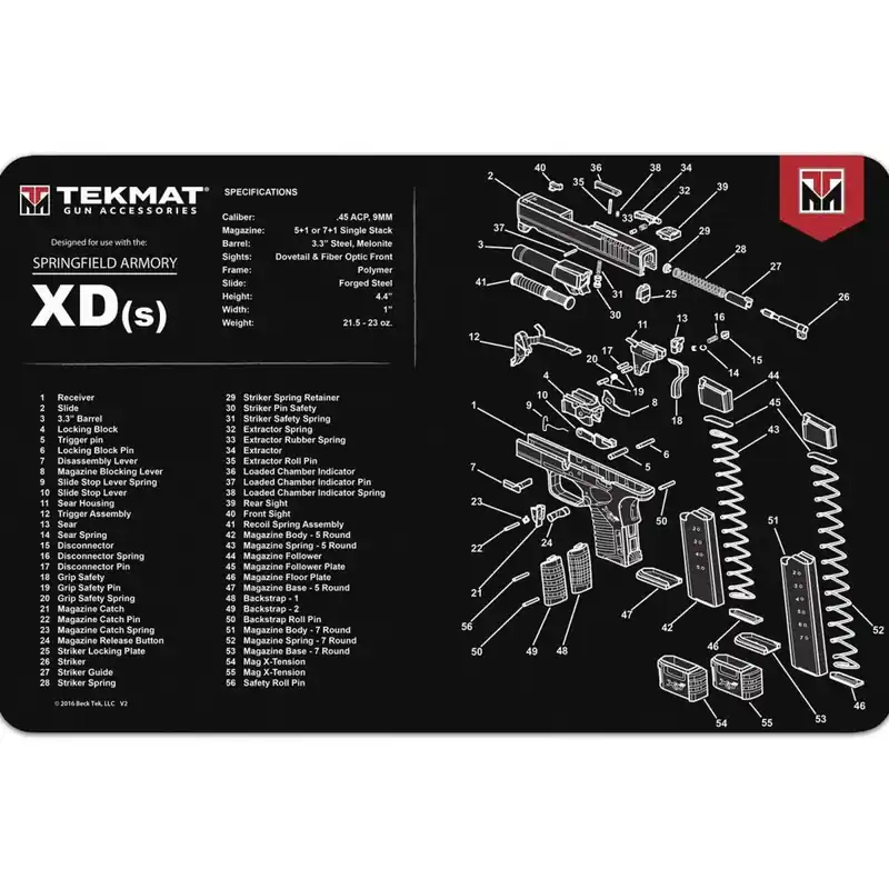 TekMat originele wapenreinigingsmat - 17" X 11" - Springfield Armory XD-S Lage Kosten