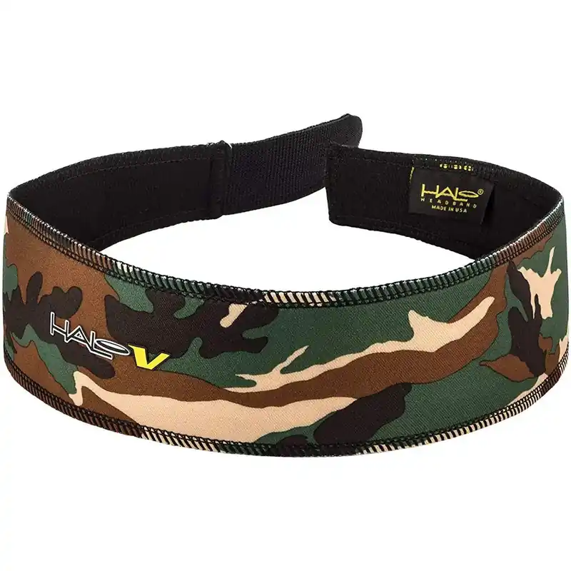 Halo Hoofdband V Klittenband Zweetband - Camo Groen Nieuw