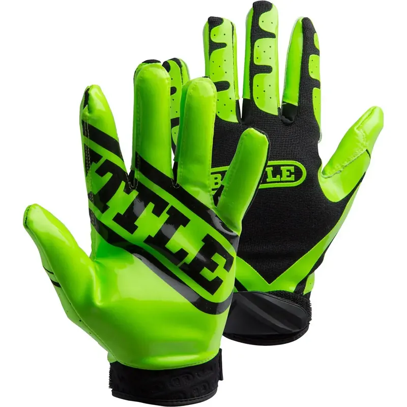 Battle Sports Receivers Ultra-Stick voetbalhandschoenen - neongroen/zwart Jeugd S Op = Op