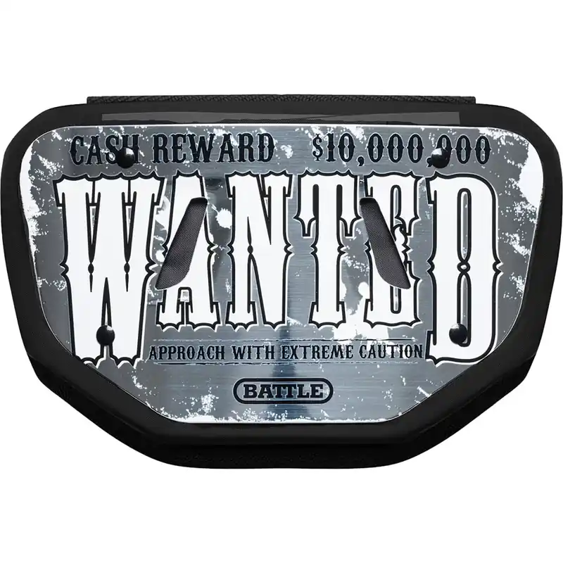 Battle Sports "Wanted" Chromen Voetbal Achterplaat Adult Laatste Kans