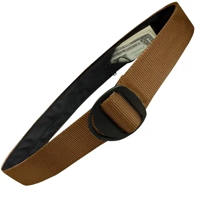 Beperkte Voorraad Bison Designs Crescent Black Buckle Geldriem - Coyote Bruin M