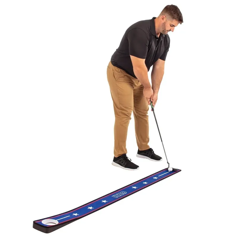 Izzo Golf Patriotic Putting Mat - 6" X 6' - Rood/Wit/Blauw Gratis Retour