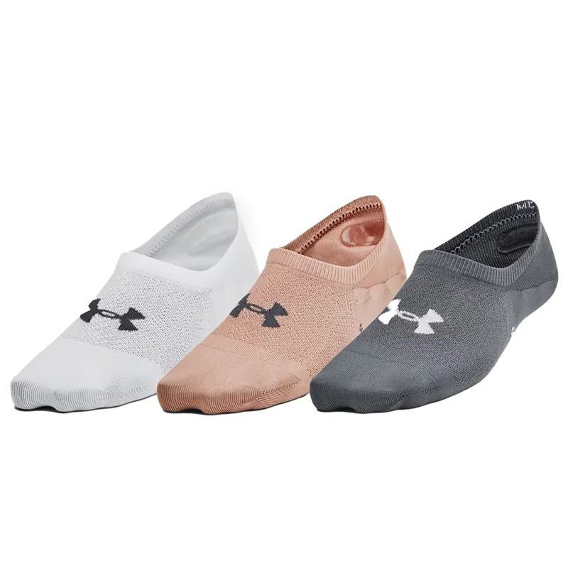 Snelle Levering Under Armour Breathe Lite Ultra Low Liner sokken voor dames, 3-pack - Blushing Beige/Wit/Castlerock - Medium