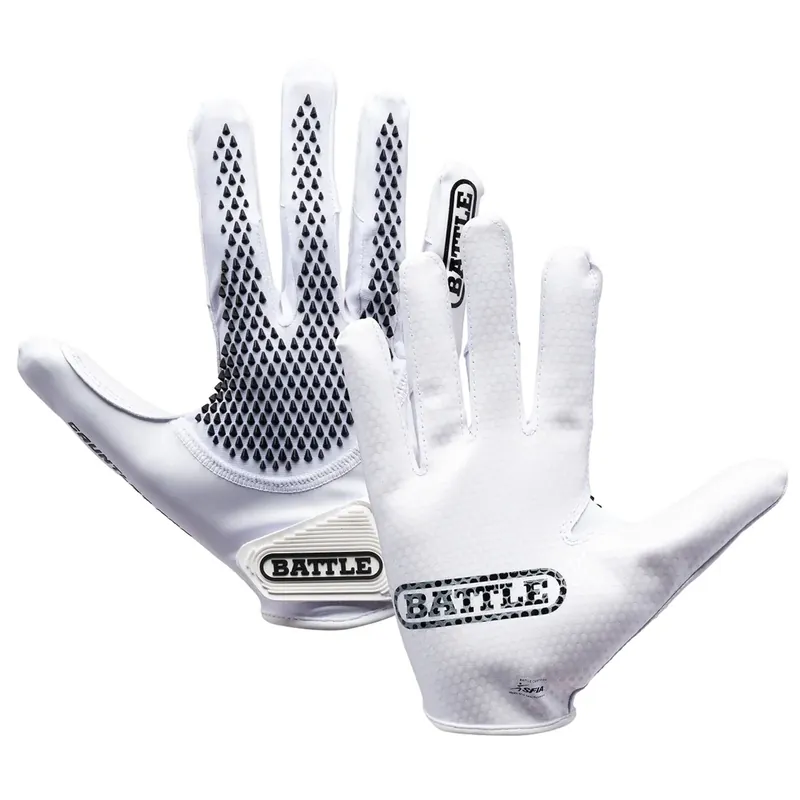 Meest Verkocht Battle Sports Gauntlet Pro Receiver American Footballhandschoenen voor volwassenen - Wit/Zwart S