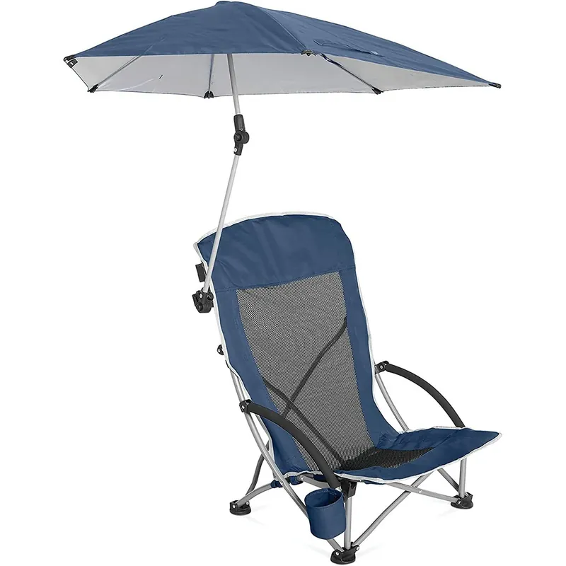 Sport-Brella strandstoel met verstelbare parasol Blauw Finale Uitverkoop
