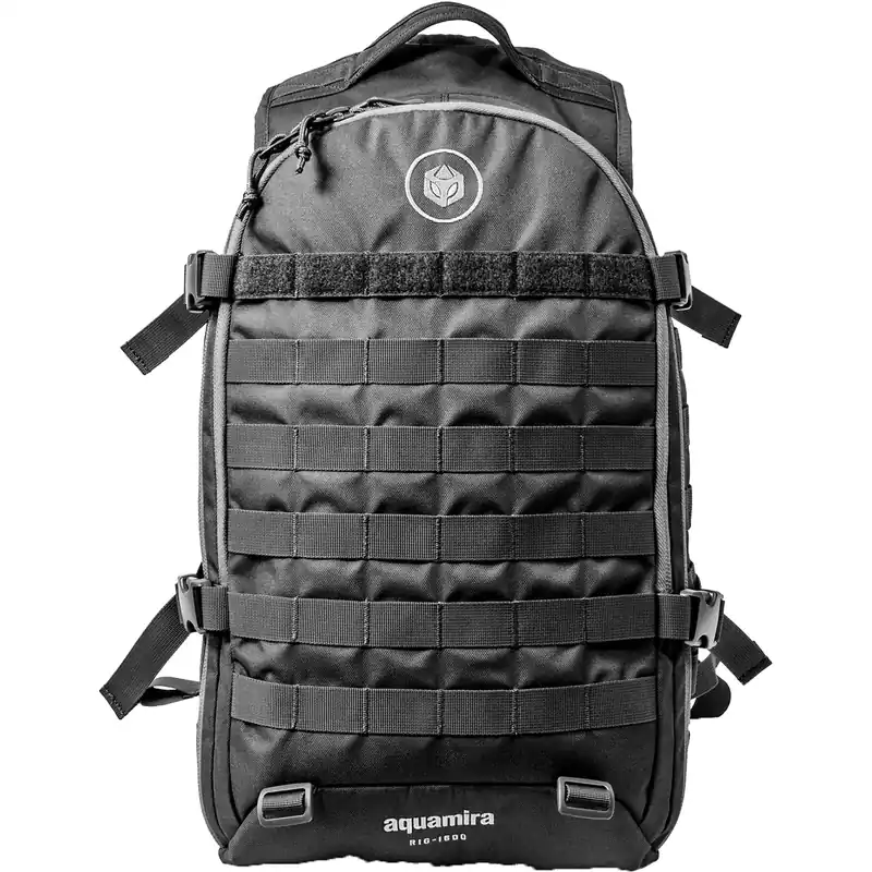 Aquamira Tactical Rig 1600 Hydratatierugzak met drukregeling Zwart Speciale Aanbieding
