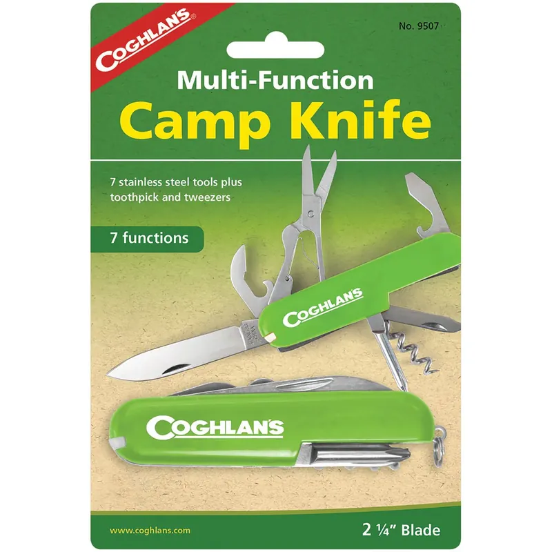 Dagaanbieding Coghlan's Multifunctioneel Kampeermes, 7 Functies, Leger Kampeer Zwitserse Stijl