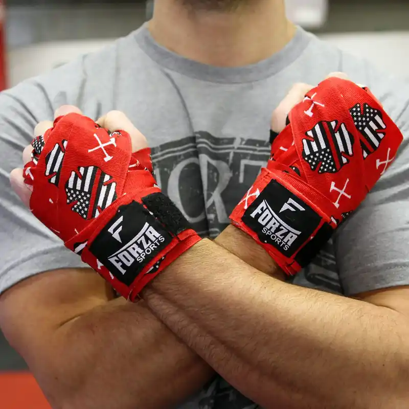 Forza Sports 180" Mexicaanse stijl boks- en MMA-bandages - Dunne rode lijn Flitsaanbieding