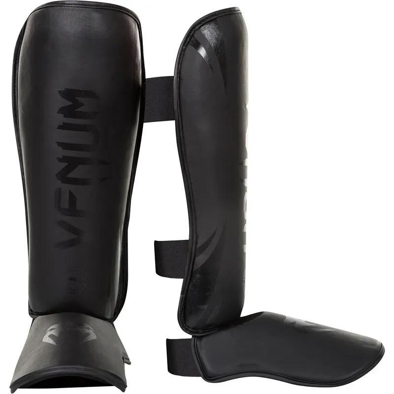 Venum Challenger Standup Skintex Leather MMA Scheenbeschermers - Zwart M Koop Vandaag