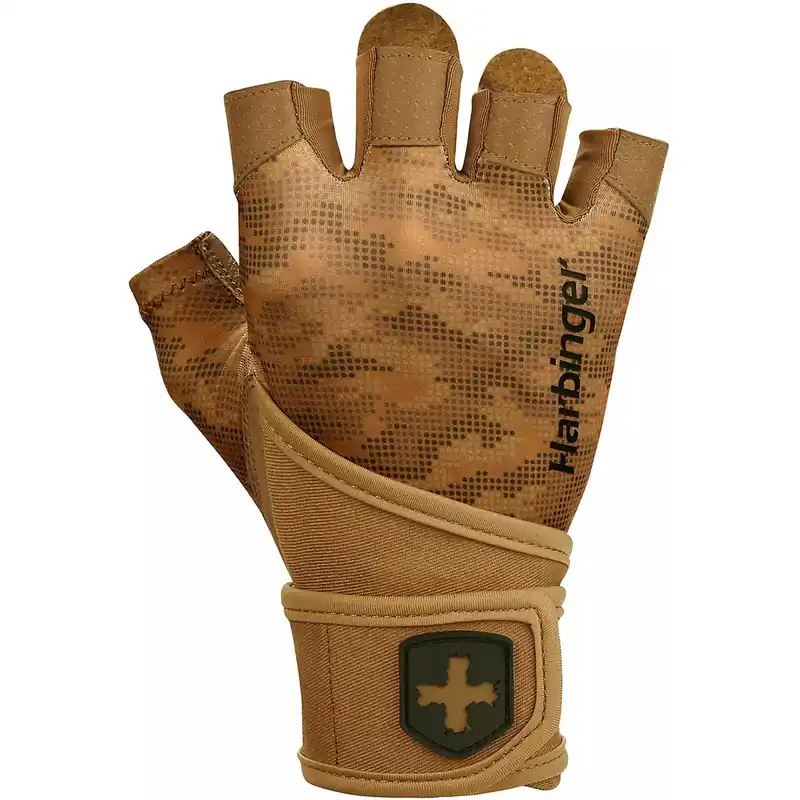 Harbinger Unisex Pro Wrist Wrap Gewichthefhandschoenen - Tan Camo S Laatste Kans