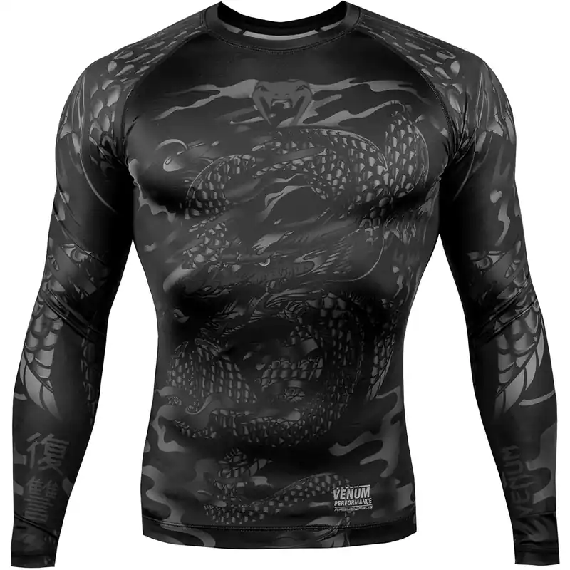 Venum Dragon's Flight Compressie Rashguard met lange mouwen - Zwart/Zwart S Favoriet