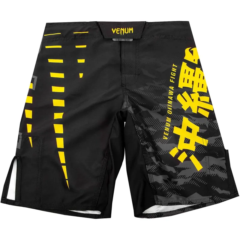 Finale Uitverkoop Venum Kids Okinawa 2.0 MMA Fight Shorts - Zwart/Geel 8