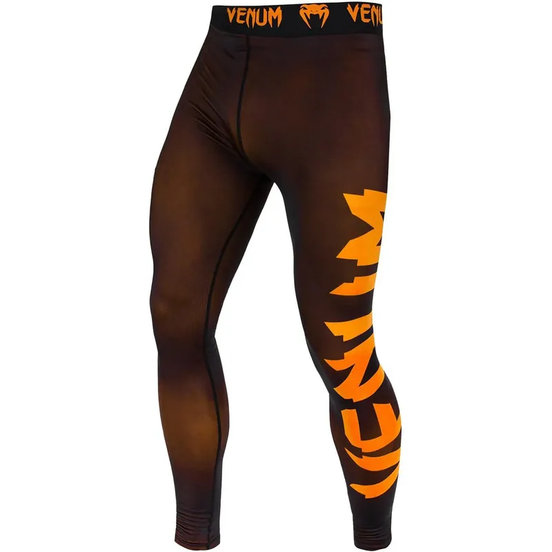 Voordeelprijs Venum Giant Dry Tech Fit Cut Compressie Spats - Zwart/Neo Oranje S