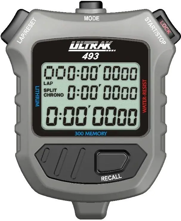 Rechtstreeks Van De Fabrikant Ultrak 493 - 300 Dual Split Memory Stopwatch met drieregelig display