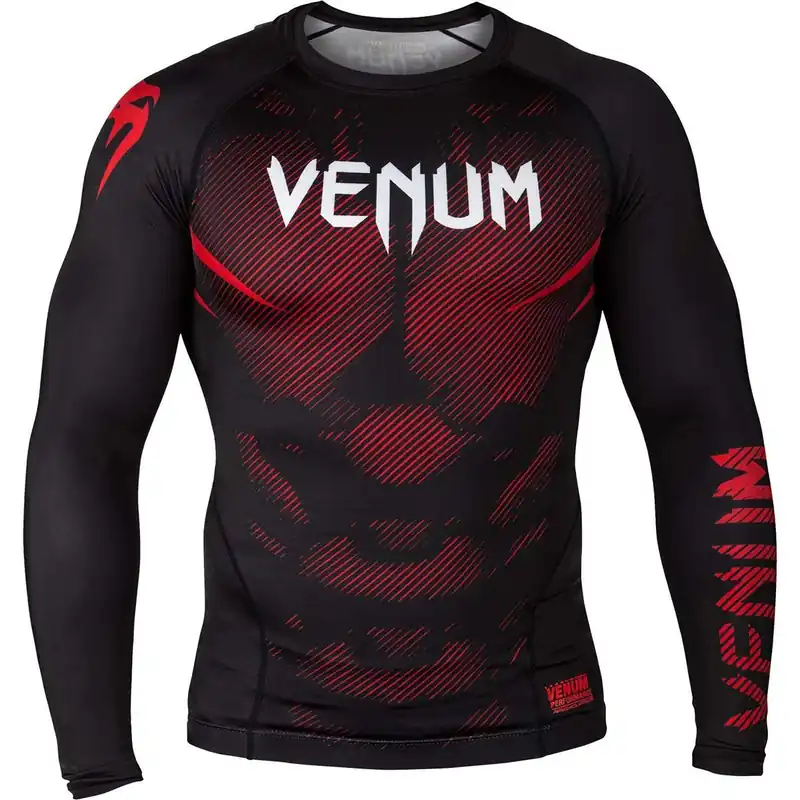 Hete Deal Venum No-Gi 2.0 MMA Compressie Rashguard met Lange Mouwen - Zwart S