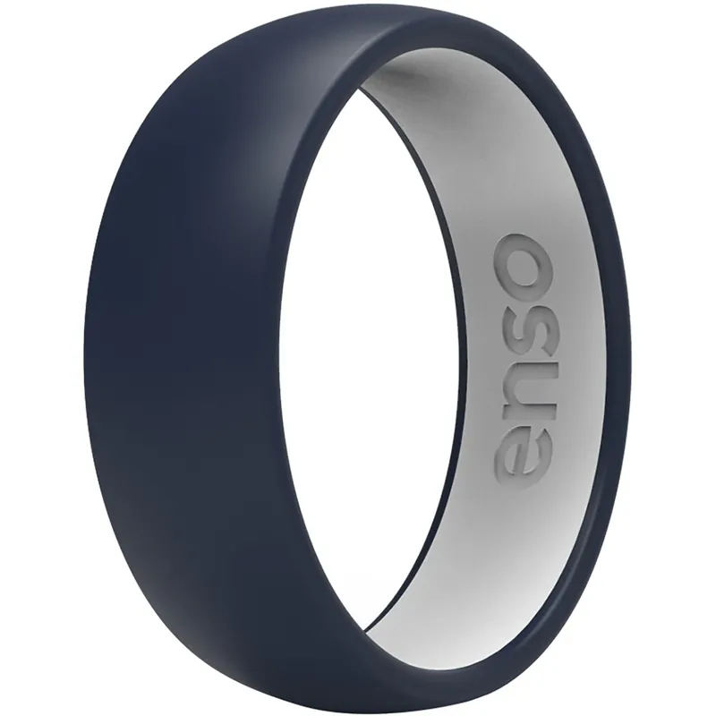 Weekendaanbieding Enso Rings Dualtone Series Siliconen Ring - Marineblauw/Wit