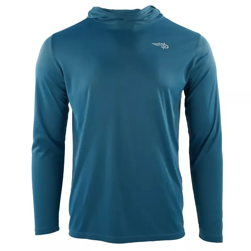 Reel Life Jax Beach Fishing in America Lange Mouw UV Shirt - Echt Blauwgroen M Veilige Betaling