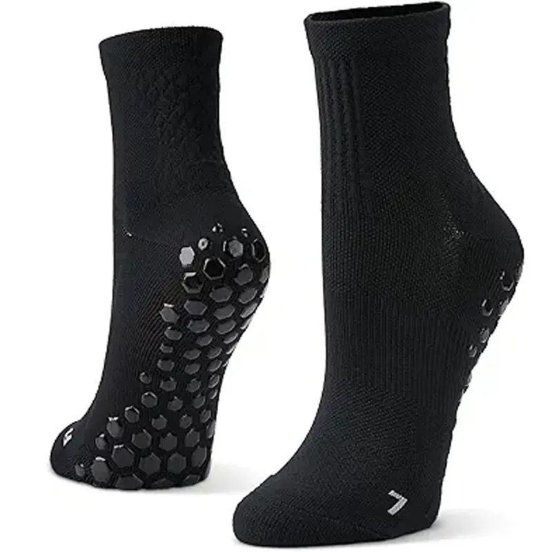 Snelle Levering Sof Sole Half Crew Nylon Gripper Sokken, Zwart Medium. W 5-10/M 4-8