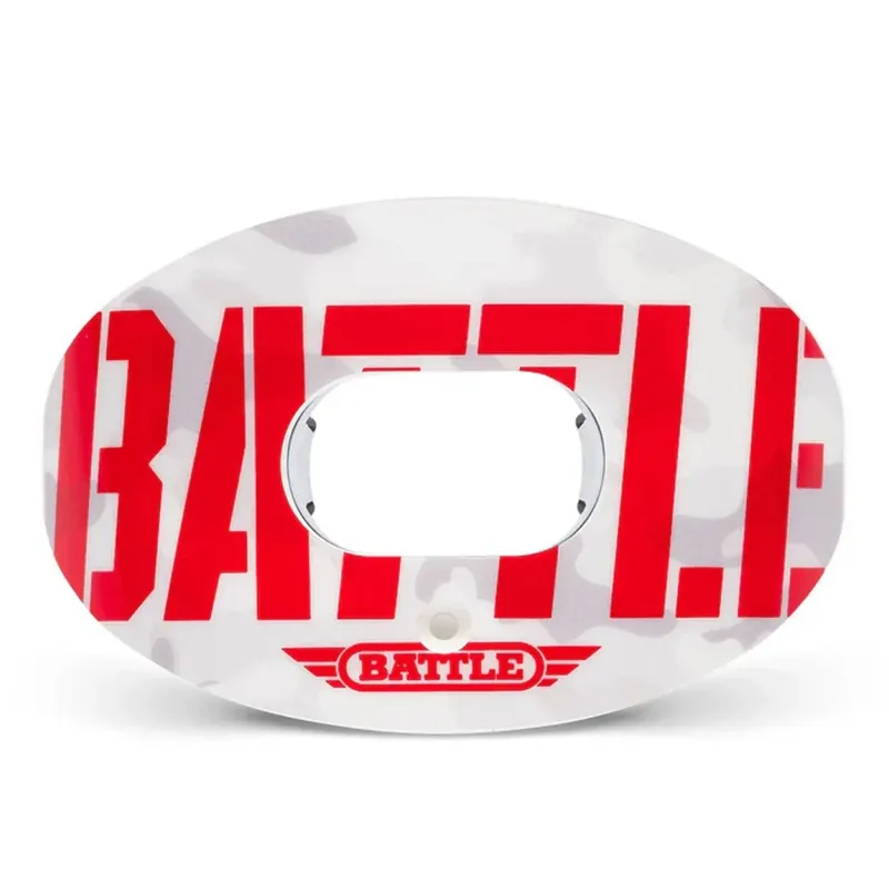 Battle Sports Oxygen voetbalmondbeschermer, Stencil Camo Grijze camouflage / Felrood Koop Online