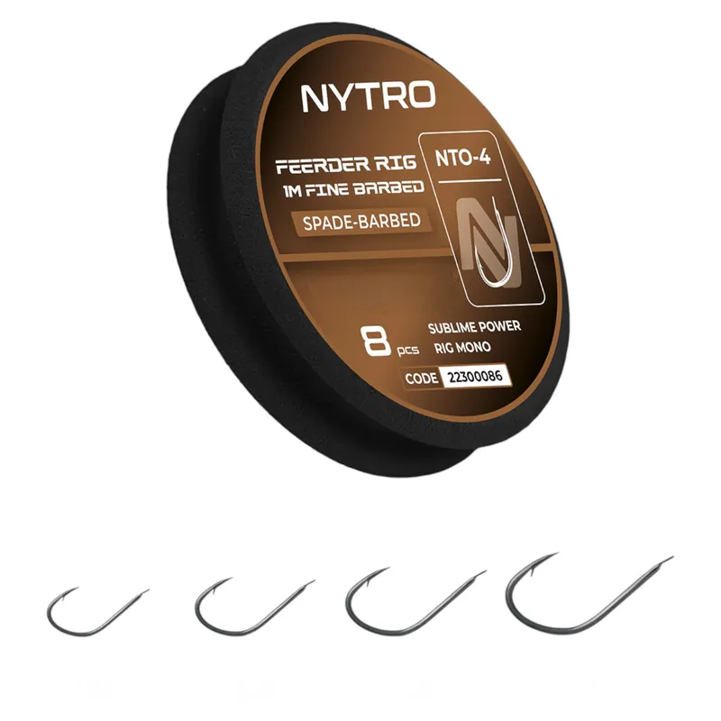 Beste Prijs Nytro NTO-B4 Fine Feeder Ready Tied Rigs Witvis Onderlijn 100cm (8 Stuks) 18/0.11mm/2.2lb