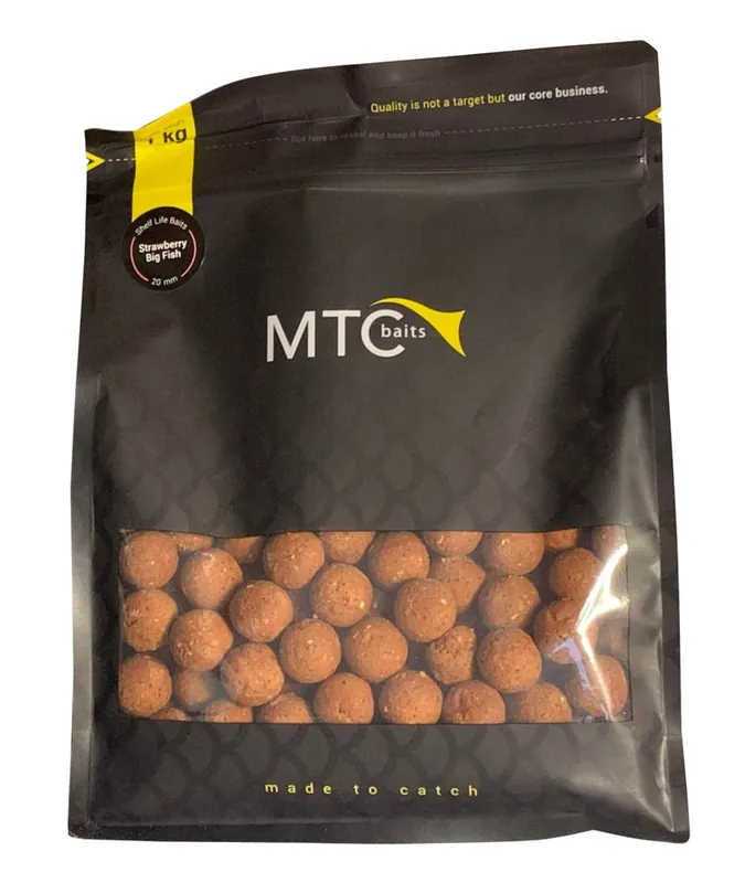 Flitsaanbieding MTC Baits Boilies Strawberry Big Fish (1kg) 16mm