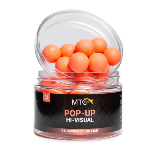 MTC Baits Pop-Up Hi-Visual Dumbell Strawberry Big Fish (10x15mm) Gereduceerde Prijs