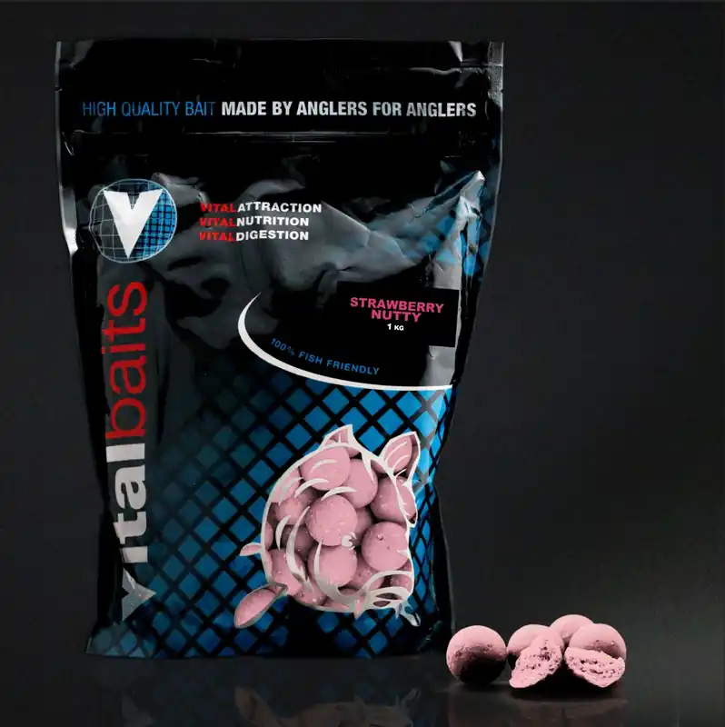 Betrouwbaar Vital Baits Boilies Strawberry Nutty 5kg 14mm