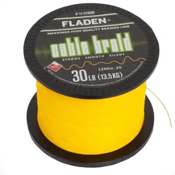 Betaalbaar Fladen Maxximus Cable Braid Yellow (1200m) 0.10mm / 5.4kg