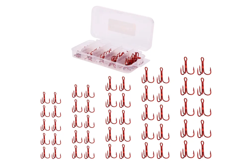 Fish4All Red Treble Hook Box (50 Stuks!) Hoge Kwaliteit