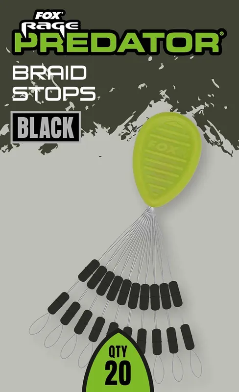 Korting Fox Rage Predator Braid Stops Black (20 Stuks)