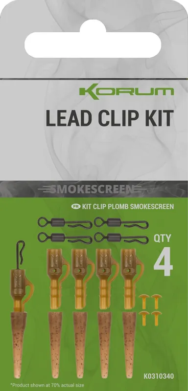 Flitsaanbieding Korum Smokescreen Lead Clip Kit (4 Stuks)