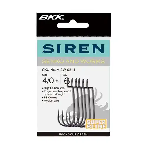 Korting BKK Siren Worm Hook Size 2/0 (6 stuks)