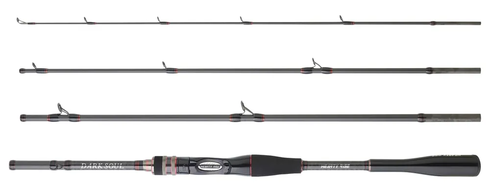 Hearty Rise Dark Soul Travel Baitcaster Hengel (4-Delig) 2.15m (8-38g) Laatste Kans