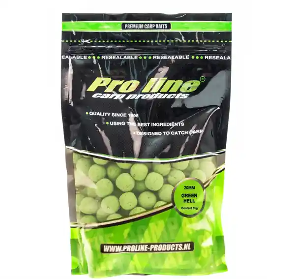 Proline Green Hell Boilies - 1kg 15mm Lage Prijs