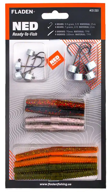 Shop Nu Fladen Ned Ready To Fish Haak + Worm (8 Stuks)