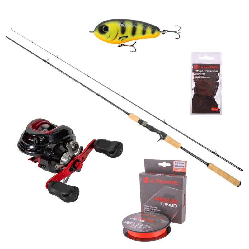 Ultimate Cast Special Cork Pike Baitcaster Hengelset 2.00m 15-45g Populair