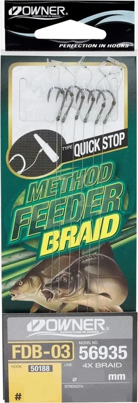 Owner 56935-FDB03 Quicks Feeder Onderlijnen (6 stuks) (10cm) 8 (0.15mm. 4.6kg) Uitverkoop