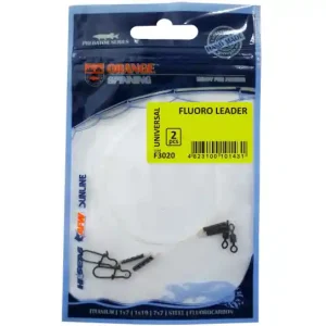 Life Orange Fluoro Leader, 2 stuks! 7.7kg / 17lb Tijdelijk Beschikbaar