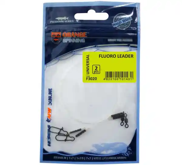 Life Orange Fluoro Leader, 2 stuks! 7.7kg / 17lb Tijdelijk Beschikbaar