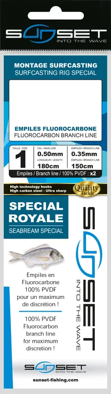 Favoriet Sunset BDL Surfcasting RS Competition Special Royal Seabream Fluorocarbon Rig #1