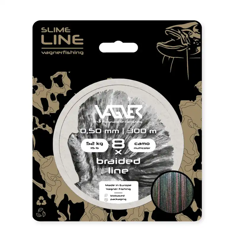 Vagner Braided Camo Multicolor Meerval Lijn (300m) 0.50mm / 52kg Alleen Vandaag