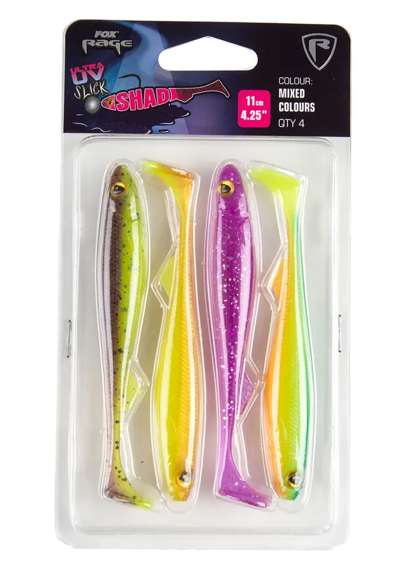 Fox Rage Slick Shad Mixed UV Colour Pack 13cm Betrouwbaar