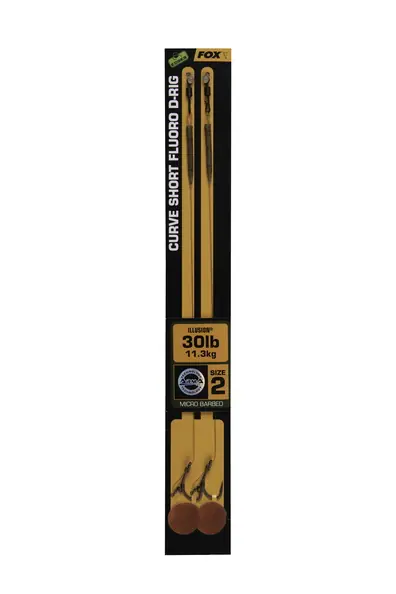 Weekendaanbieding Fox Edges Curve Short Fluoro D-Rig Illusion 30lb Haakmaat 2 (2 stuks)