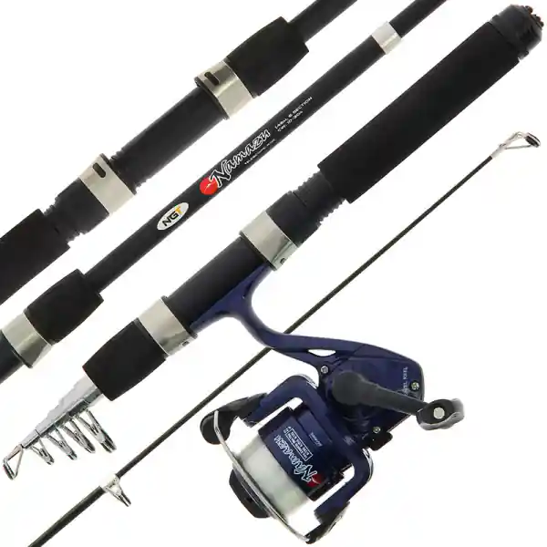 Beperkt Aanbod NGT Namazu Mini Reishengel Combo 1,46m (10-30g) (Telescoophengel + Molen + Nylon)